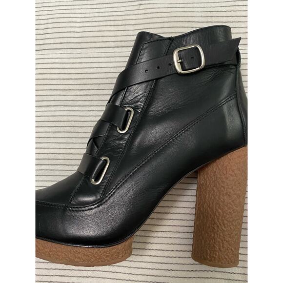 Loeffler Randall Leather Belted Ankle Boots Bootie Size 9 B Gothic Whimsigoth - Picture 10 of 10